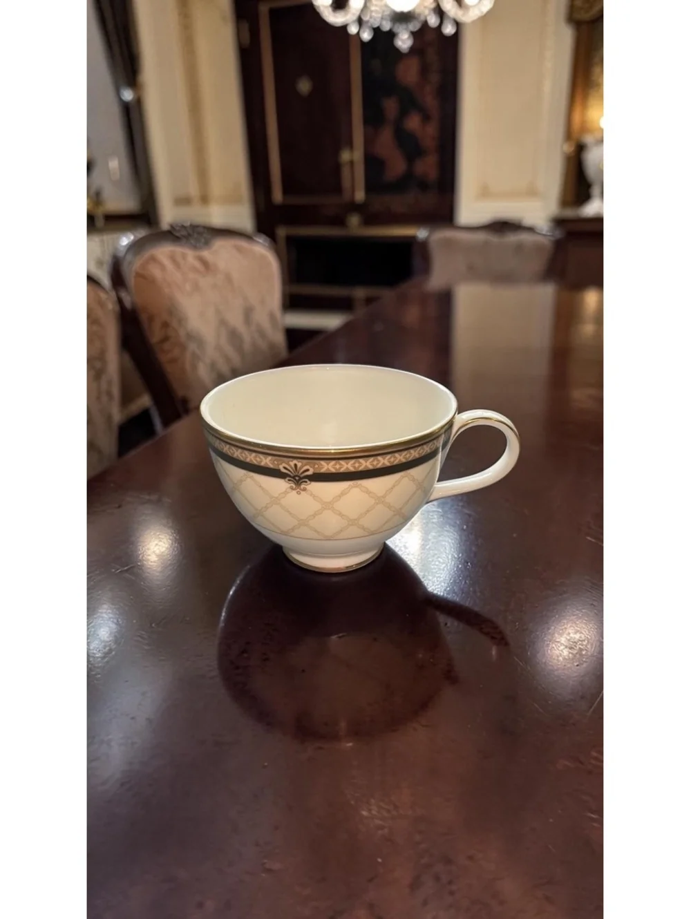 Royal Doulton Baroness Teacup Bone China Gold Trellis England Vintage